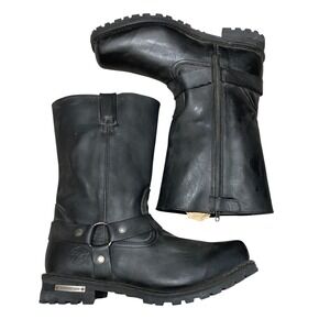 Vintage Milwaukee Leather Harness Motorcycle Boots Black Size 15